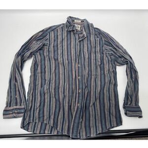 Bay Area Long Sleeve Striped Cotton Button Down Shirt Men's Size L